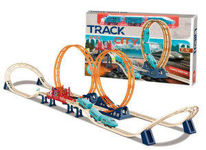 Toyshine Big Size Luxury Track City Playset Battery Operated Train Set with Tracks Colorful Tracks 69 Pc Set for Intellectual Development of Kids Boys Girls 3+