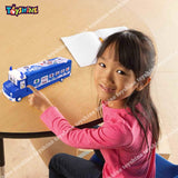 Toyshine Milk Truck Metal Pencil Box with Moving Tyres, Sharpners and Pencils Included for Kids - Blue (B)
