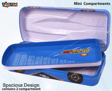 Toyshine Racing Car Metal Pencil Box, Double Comparment for Kids -Blue