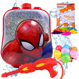 Toyshine Holi Water Toy Gun with Pressure Mechanism for Long Throw, Back Holding Tank, Back Holding Tank, 3.0 L, Spidy, Multi Color - Red