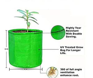 Spanker Grow Bags 250 GSM 12x12 inch (30x30cm) with Drain Holes for Terrace Gardening - Strong & Durable - Pack of 4 SSTP