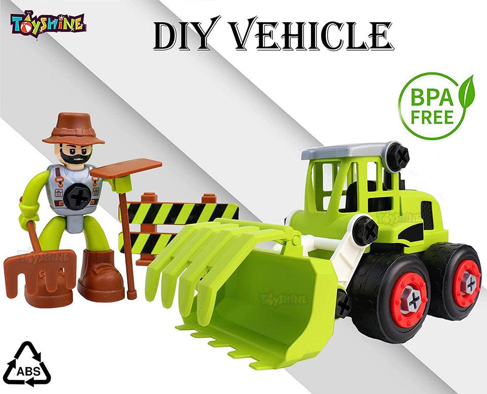 Toyshine Farmers Planet DIY Take Apart Farm Truck Playset for 3,4,5,6 Year Old Kids STEM Building Toy- Model B - Forklift