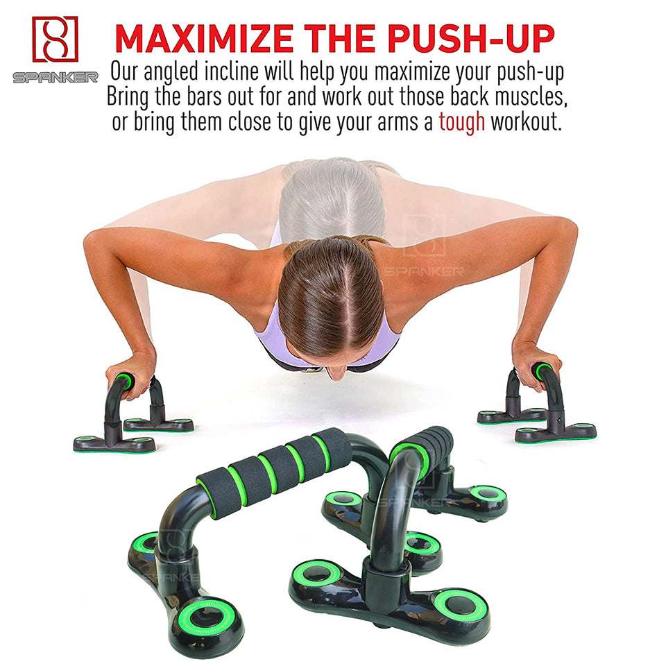Spanker Push Up Bars Strength Training - Workout Stands with Ergonomic Push-up Bracket Board with Non-Slip Sturdy Structure Portable for Home Fitness Training, Push Up Stands Handle for Floor Workouts SSTP