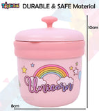 Toyshine Unicorn Insulated Milk Mug with Lid for Kids, Stainless Steel SUS 304, Double Wall Vacuum Travel Mug Cup with Handle - 260 ML -Pink