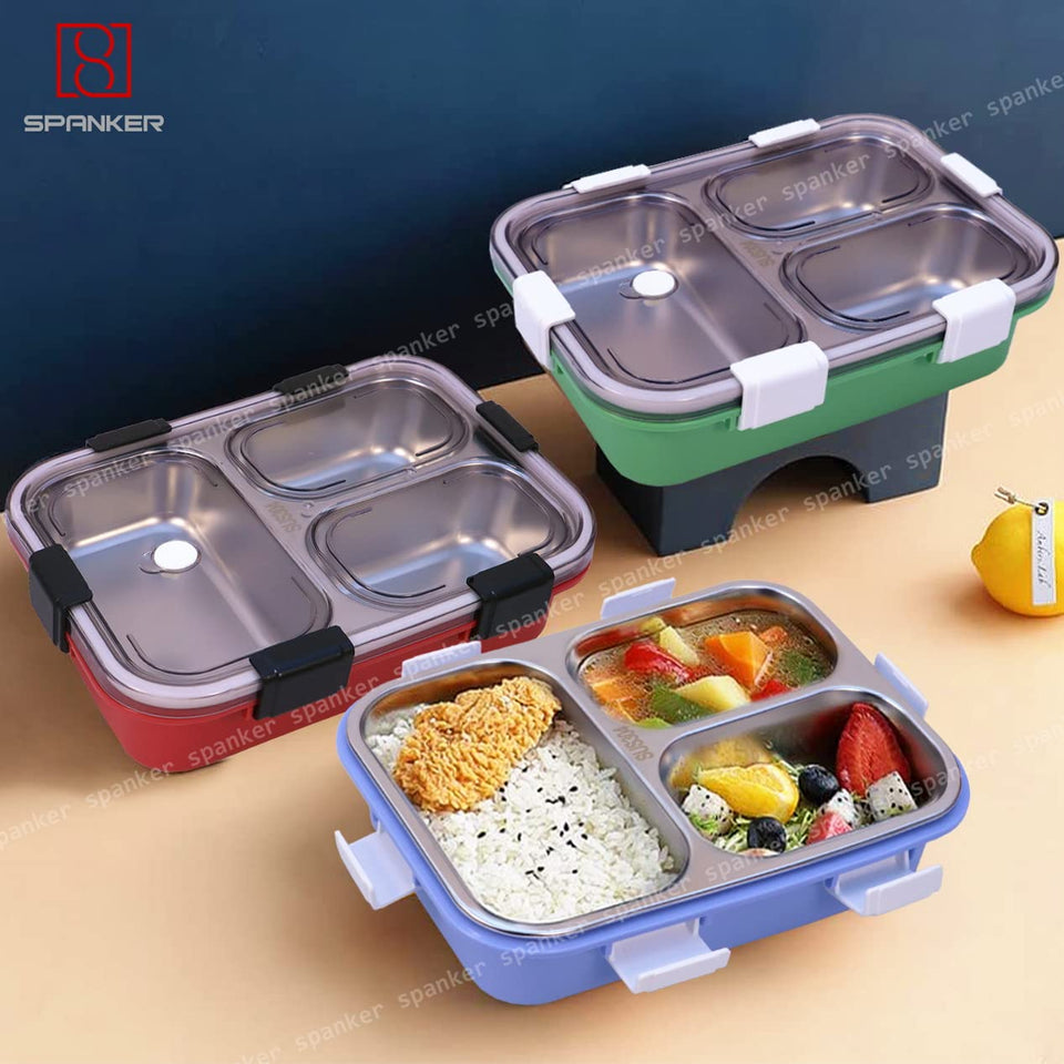 Spanker Magna Lunch Box Thermal Stainless Steel Insulation Box Tableware Set Portable Lunch Containers for Kid Adult Student Children Keep Food - 750 ML - Light Blue