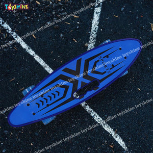Toyshine Complete Skateboard 59 Cms All Wheels LED Light up Beginners, Spider X Blue
