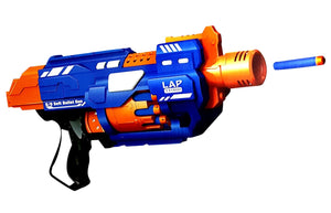 Toyshine Sunshine Gifting Soft Dart Gun Toy, Motorized, Soft Foam 20 Bullets, 100% Safe, Blue