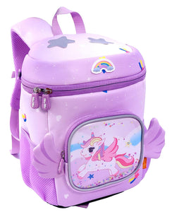 Toyshine My Funny Flying Unicorn Backpacks for Kids Girls Boys Cute Toddler Backpack Preschool Nursery Travel Bag - Mini S - Purple