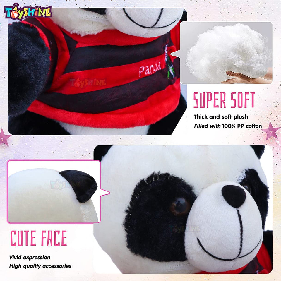 Toyshine T-Shirt Panda Stuffed Animal Soft Plush Pillow Toy Gift for Girls Boys - Small (TS-2022)