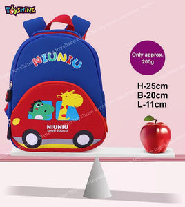 Toyshine Wheels on The Bus Backpacks for Kids Girls Boys Cute Toddler Backpack Preschool Nursery Travel Bag - Mini Size - Dark Blue
