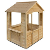 Toyshine Wooden Cubby House with a Cafe Shop Style Front Gift for Girls Boys 3+ Ages - B