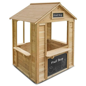 Toyshine Wooden Cubby House with a Cafe Shop Style Front Gift for Girls Boys 3+ Ages - B