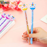 Toyshine Pack of 12 Unicorn Donuts Colorful Pencils for Girls with Rubber Unicorn Tops, Multi-color, Party Favor, Bitthday Return Gifts