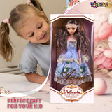 Toyshine Big Size 21" Stunning Look Anne Fashion Doll with 3D Eyes & Folding Hands Pretend Play Gift for Girls Kids Role Play Toy for Age 3+, Blue