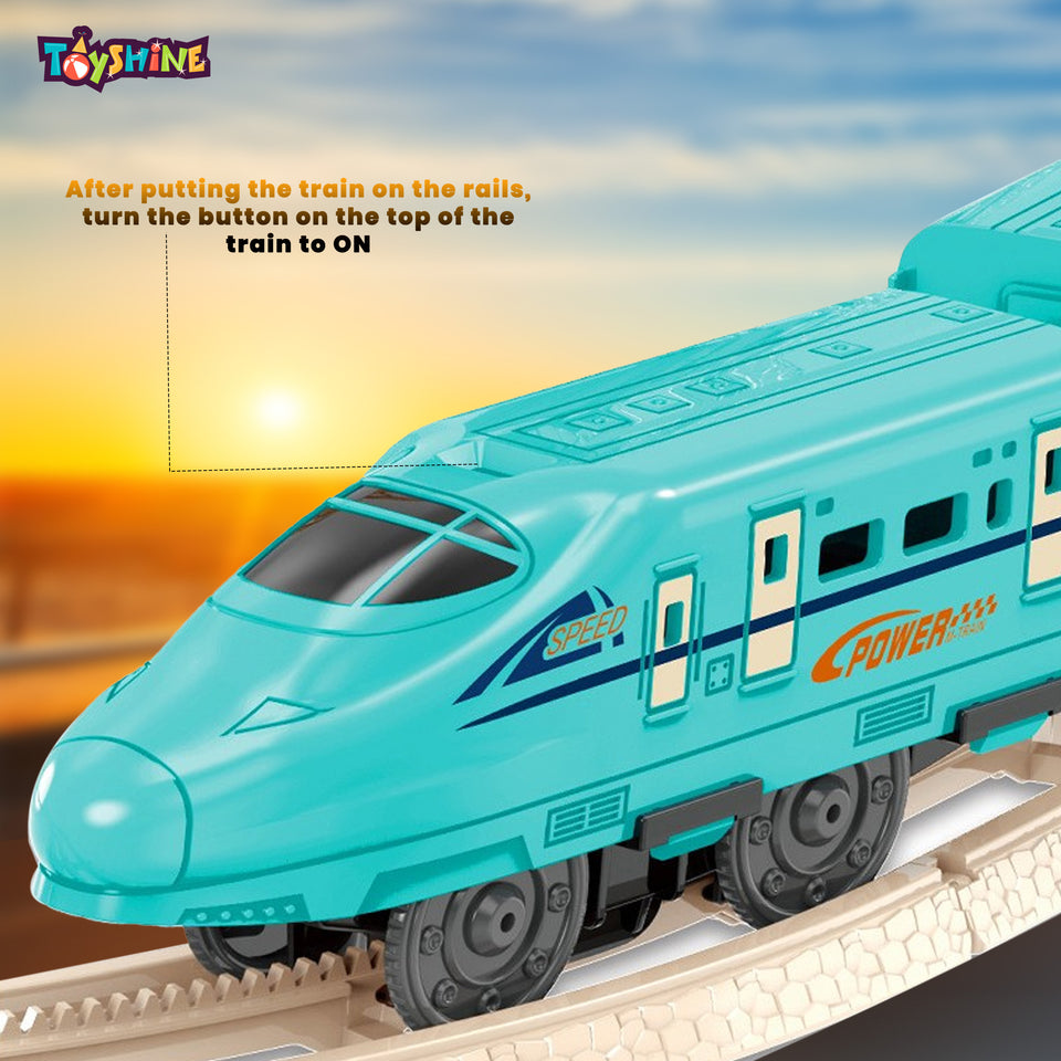 Toyshine Big Size Luxury Track City Playset Battery Operated Train Set with Tracks Colorful Tracks 69 Pc Set for Intellectual Development of Kids Boys Girls 3+