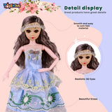 Toyshine Big Size 21" Stunning Look Anne Fashion Doll with 3D Eyes & Folding Hands Pretend Play Gift for Girls Kids Role Play Toy for Age 3+, Blue