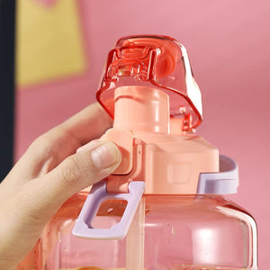 Spanker Sports Water Bottle 1.5 L / 55 OZ Half Gallon Carry Handle Big Water Jug For Sport | Ecofriendly, Tritan BPA Free Plastic, Leakproof- Pink SSTP