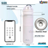 Toyshine Hot and Cold Stainless Steel 304 Water Bottle for Kids, Adults Double Walled Flask Metal Thermos, Spill Proof Lock Closure, BPA Free for School Home, Drinkware, 550 ML, Black (TS-2022)