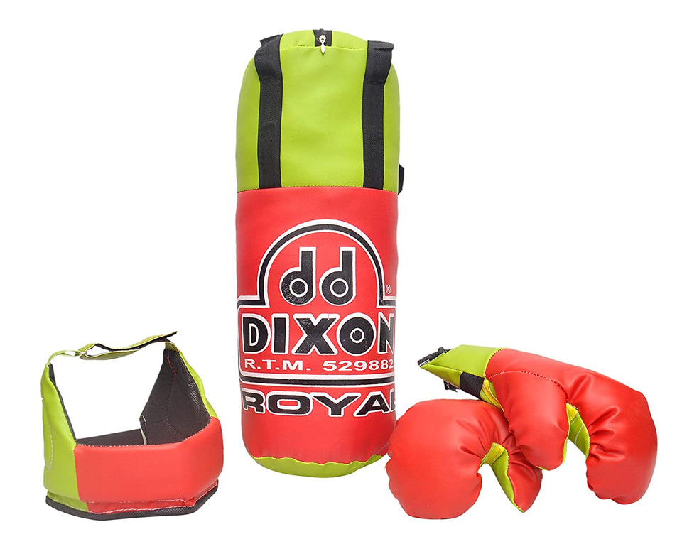 Toyshine Dixon Kids Royal Polyester Boxing Kit with Gloves and Head Guard, Small (15 Inches, Red) (SSTP)