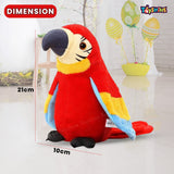 Toyshine Talking Macaw Parrot Repeat What You Say Stuffed Animal Plush Toy Electronic Record Animated Bird with Shaking Wings Feature Speaking Parrot Pet Toy for Kids Boys Girls