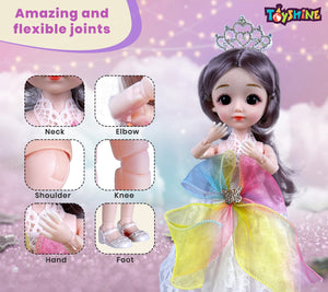 Toyshine Daisy Beauty Doll with Vanity Kit | Dress | Shoes | Dress Stand and Fashion Accessory Pretend Play Gift for Girls Kids Role Play Toy for Age 3+