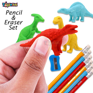 Toyshine Pack of 13 Erasers, Pencils and Sharper Set