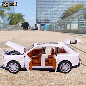 Toyshine 1:22 Rolls Die Cast Scale Model Display Car with Opening Doors Music and Lights | Made of Metal Toy Vehicle for Kids, Adults, Collectors - White B