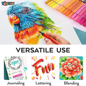 Toyshine 48 Pcs Washable Watercolor Pens Set - Colouring Kit Art Markers Sketch Pens Artists Sketching Return Gift