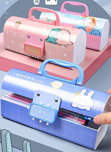Toyshine Pencil Box with Code Lock Pen Case Large Capacity Multi-Layer Multi-Function Storage Bag Secret Compartment Pencil Box - Multi