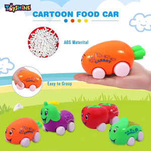 Toyshine 4pc of Vegetables Easy-Grip Cuties Vehicles Push and Go Play Set Vehicles for Babies