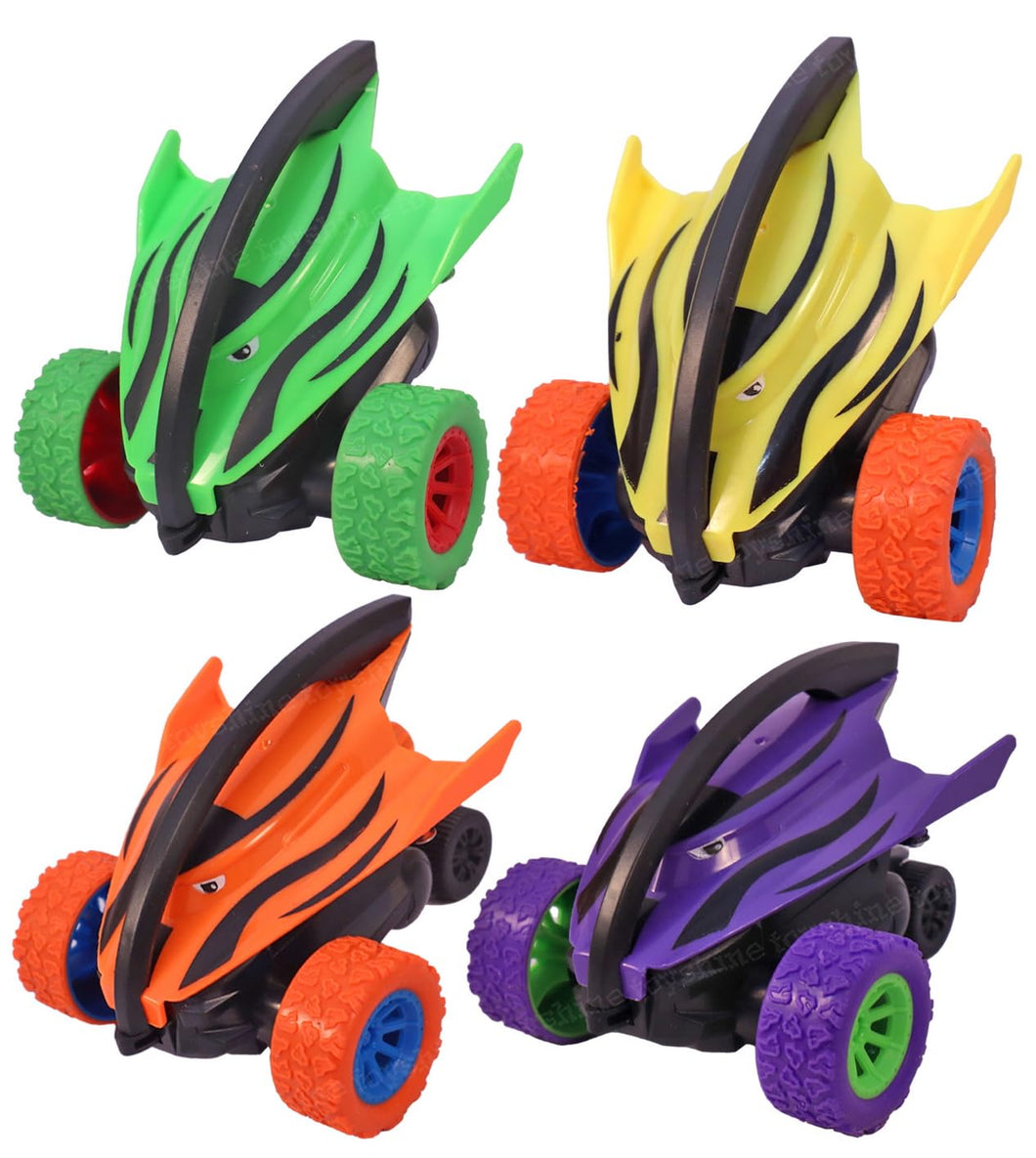 Toyshine Pack of 4 Monster Truck Cars, Push and Go Toy Trucks Friction Powered Cars Vehicle Toys for Toddlers Children Boys Girls Kids Gift - Multicolor