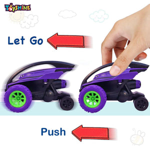 Toyshine Pack of 4 Monster Truck Cars, Push and Go Toy Trucks Friction Powered Cars Vehicle Toys for Toddlers Children Boys Girls Kids Gift - Multicolor
