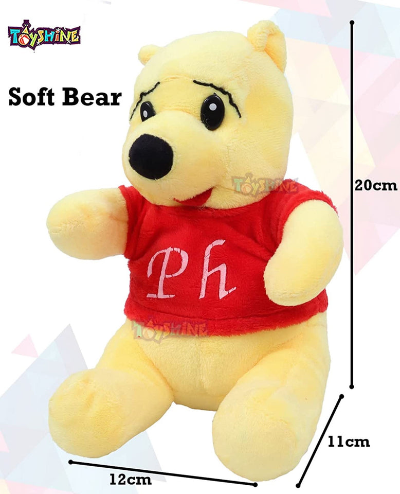Toyshine PH Soft Toy for Kids Boy Girl Baby | Soft Feather Cotton Fabric, Smile Bear, Yellow