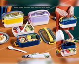 Spanker Classy Case Double Decker Lunch Box Thermal Stainless Steel Insulation Box for Kids and Adults- 1400 ML - Yellow