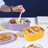 Spanker Lunch Box Thermal Stainless Steel 1000 ml Insulation Brunch Munch Box Tableware Set Portable Lunch Containers for Kid Adult Student Children Keep Food - Yellow