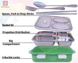Spanker Magna Lunch Box Thermal Stainless Steel Insulation Box Tableware Set Portable Lunch Containers for Kid Adult Student Children Keep Food - 750 ML - Green