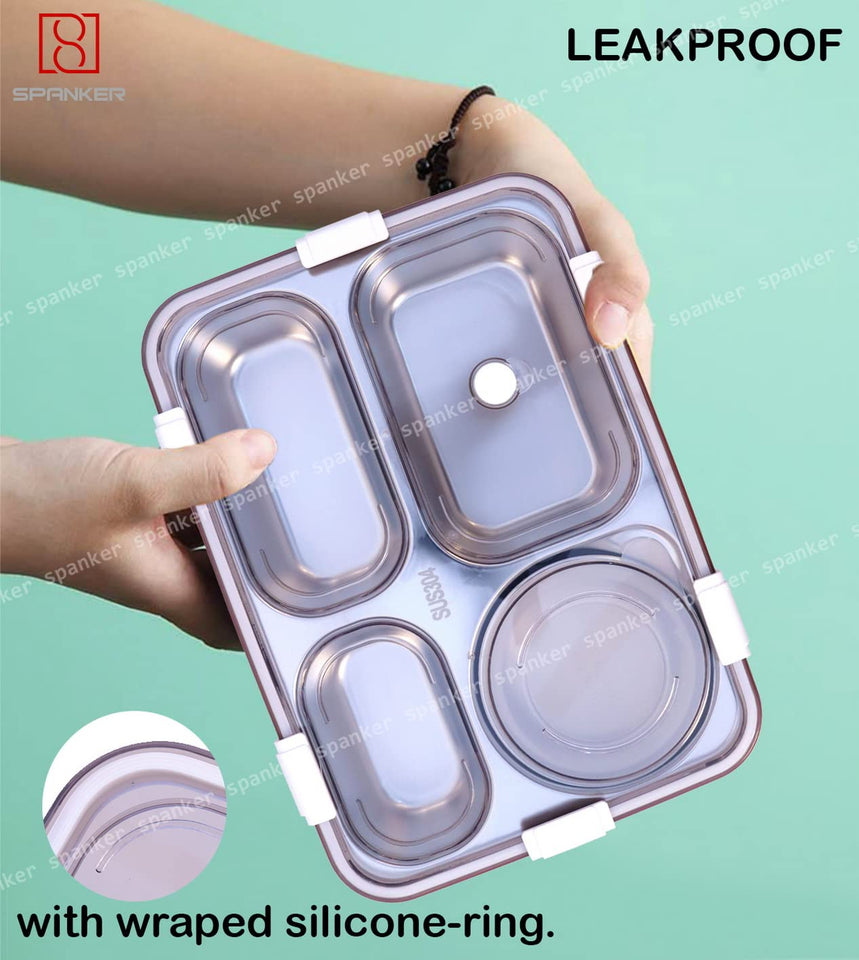 Spanker Magna Large Lunch Box Thermal Stainless Steel Insulation Box Tableware Set Portable Lunch Containers for Kid Adult Student Children Keep Food - 1000 ML - Light Blue