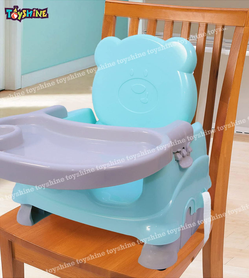 Toyshine Baby Seat Booster Chair Space Saver High Chair Toddler Booster Seat - Portable Feeding Chair with Safety Belt and Food Tray - Green