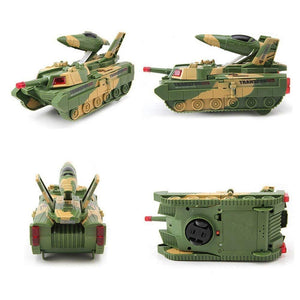 Toyshine 2 in 1 Tank Aircraft Convertible Tank & Jet Fighter Airplane Toy with Lights and Shooting Music - New