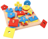 Toyshine Wooden Geometric Nine Shape Sorter (Multicolor 27 Pieces)