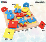 Toyshine Wooden Geometric Nine Shape Sorter (Multicolor 27 Pieces)