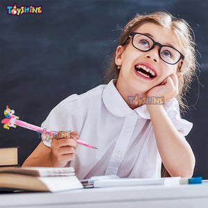 Toyshine Pack of 8 Flying Unicorn Colorful Pencils for Girls with Rubber Tops, Multi-color, Party Favor, Birthday Return Gifts
