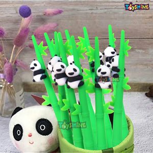 Toyshine Pack of 12 Silicone Covered Panda Gel Pens Set Kawaii Pens, 0.5mm Blue Ink Pens, Novelty Fun Cute Pens for Students School Office Stationery Back to School Birthday Return Gift