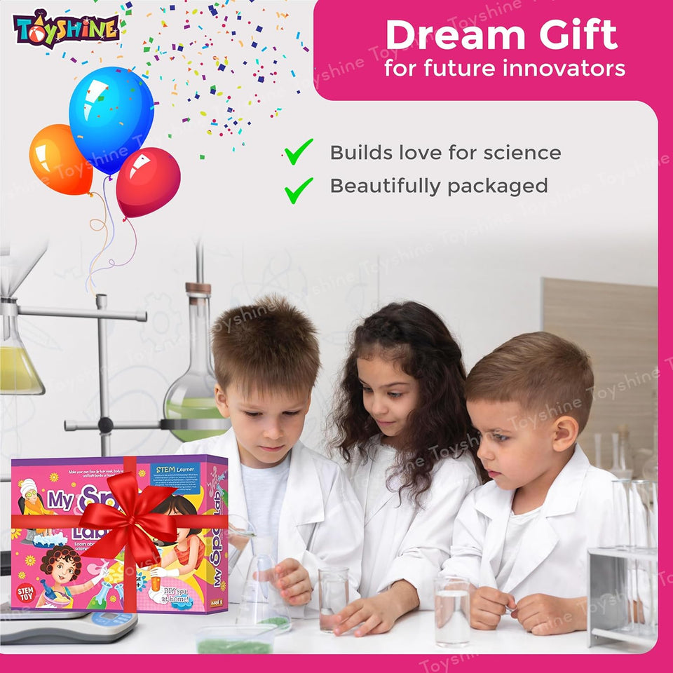 Toyshine My Spa Lab to Create Bath Bombs | Bath Salts | Body, Face Masks | STEM Educational Learning Creative Fun Science Project DIY Activity Toy Kit for Boys and Girls 6+