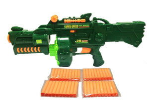 Toyshine Blaze Storm Soft Bullet Automatic Gun with 40 Darts Green (Battery Included)