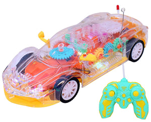 Toyshine Remote Control Concept Musical and 3D Lights Kids Transparent Car, Toy for 2-5 Year Kids Baby Toy Recharbeable Battery Included - New