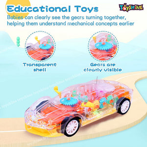 Toyshine Remote Control Concept Musical and 3D Lights Kids Transparent Car, Toy for 2-5 Year Kids Baby Toy Recharbeable Battery Included