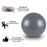 Toyshine PVC Gym Ball for Core Strength, Yoga and Fitness with Pump (Size - 55 cm, Grey)