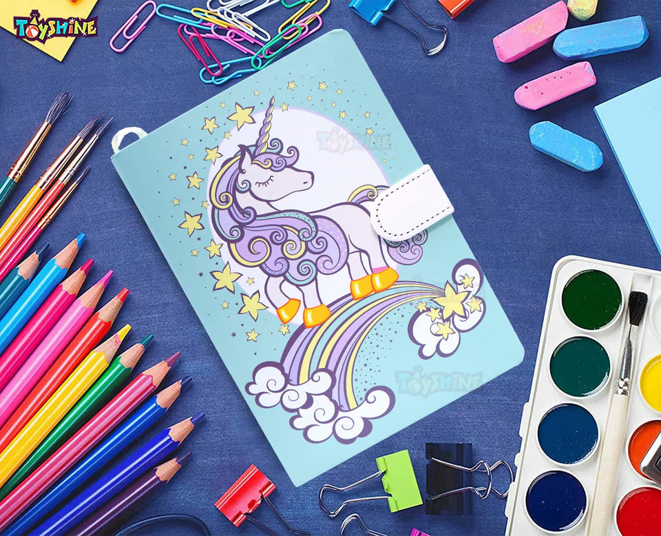 Toyshine Unicorn Notebook 5x7 inch Mini Journal Notepad Cute Writing Note Books with Flap Closure Ruled Memo Book Club Gifts- SEA GREEN