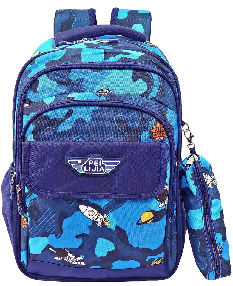 Toyshine Astronaut Space High School College Backpacks for Teen Girls Boys Lightweight Bag-Blue
